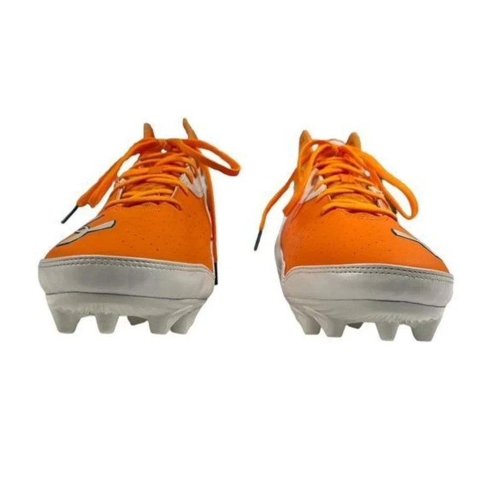 Under‎ Armour Nitro Icon Mid MC Football Cleats Mens Size 15 Orange and White